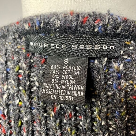 Maurice Sasson gray flecked cardigan size S - Picture 7 of 8